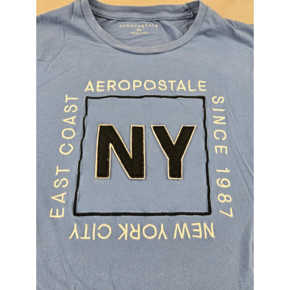 Aeropostale‎ Mens XL Blue Graphic T-Shirt New York City NY East Coast Since 1987 - Picture 4 of 10